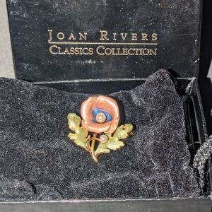 Joan Rivers Gold And Pearl Flower Brooch